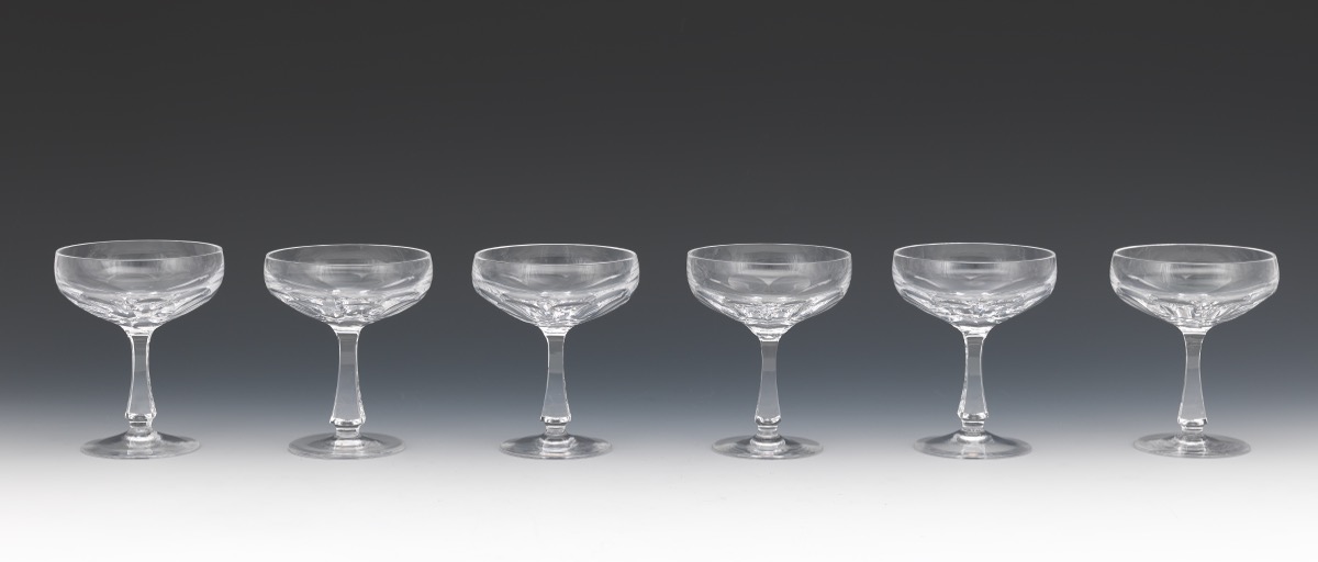 Twelve Josair Champagne/Tall Sherbet Glasses, "Blanka" Pattern, ca. 1964-88 - Image 8 of 13