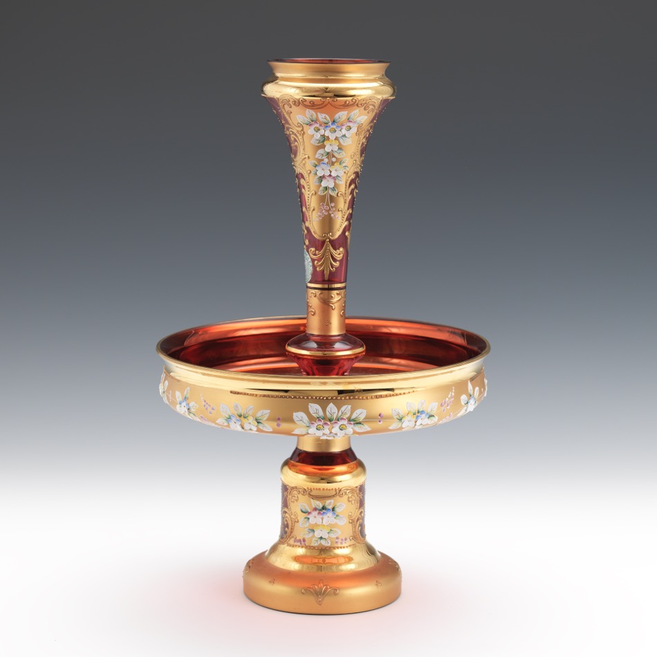 Bohemian Glass Epergne - Image 3 of 7