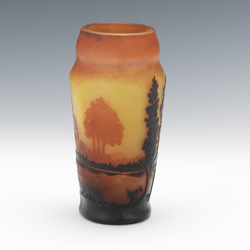 Weis Cameo Cut Glass Vase - Image 2 of 10