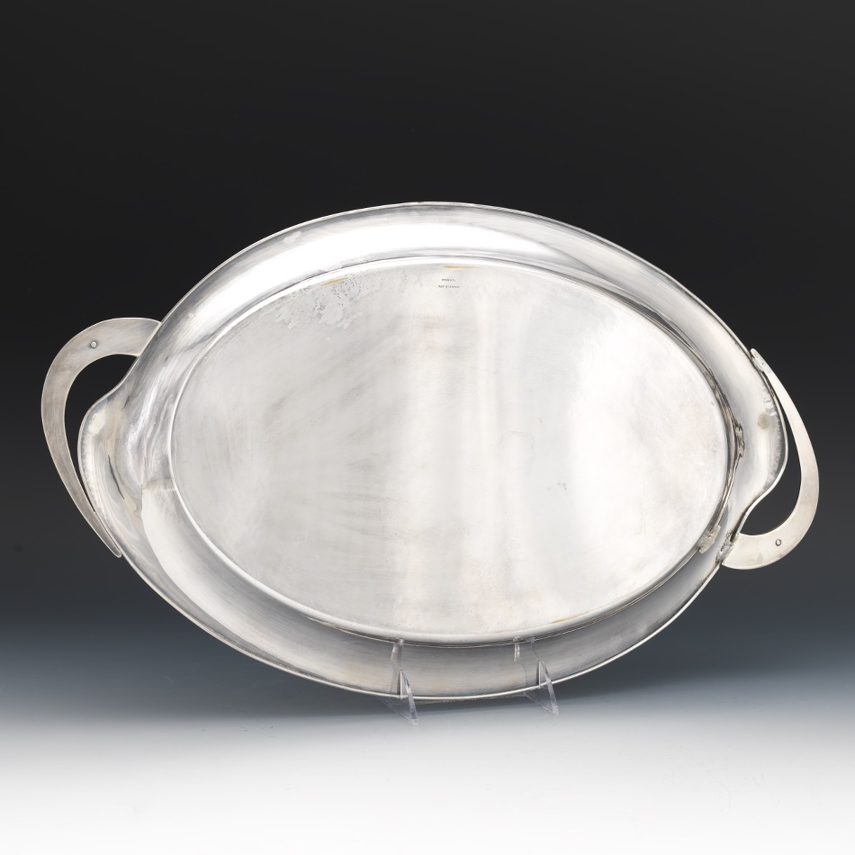 Danish Art Deco Sterling Silver Four-Piece Tea/Coffee Service and Silver Plated Tray by Hugo GrÃ¼n, - Image 15 of 15