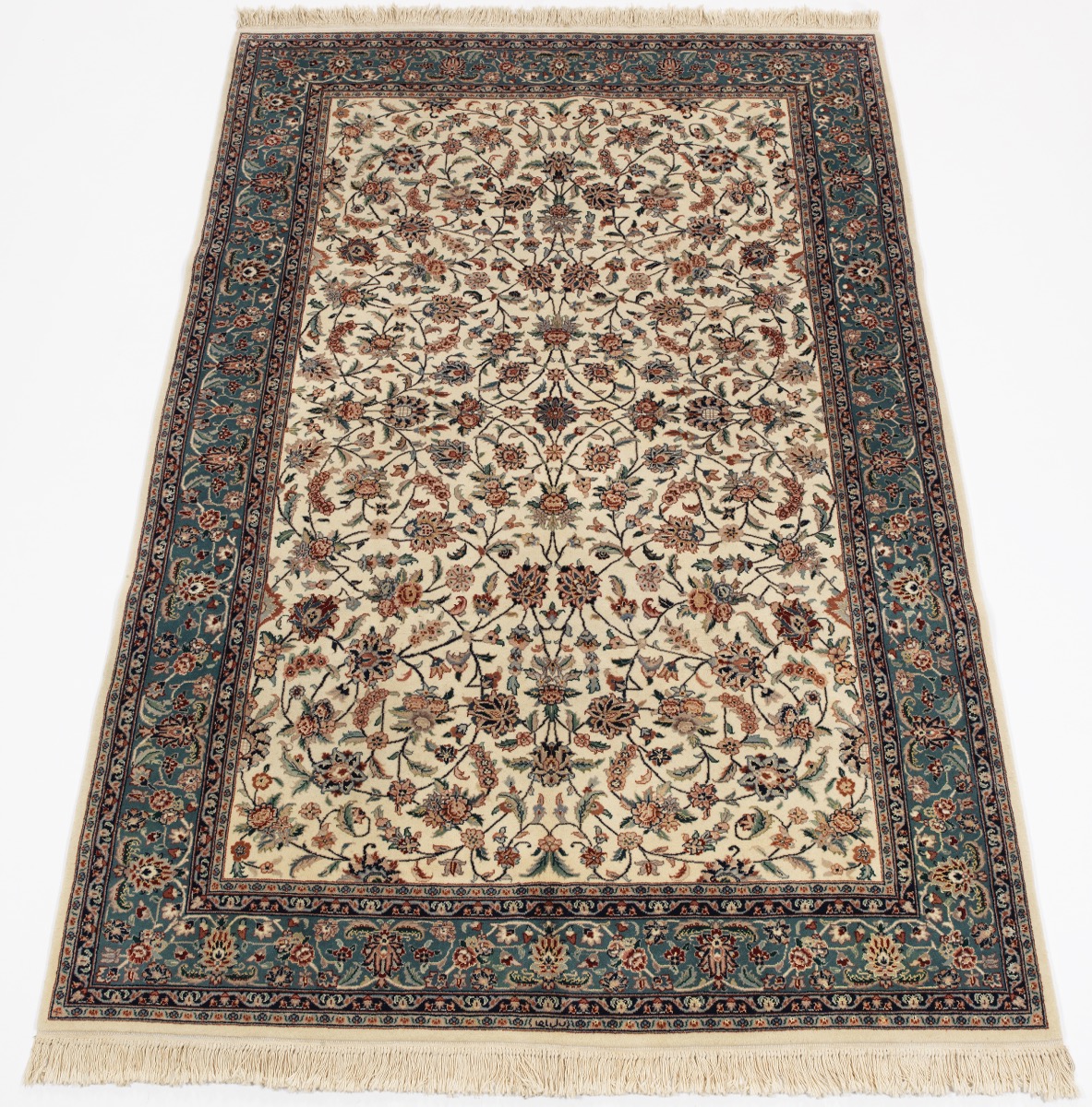 Persian Tabriz Style Signed Silk and Wool Carpet - Image 2 of 3