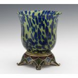 Jay Strongwater Enameled and Mottled Glass Vase