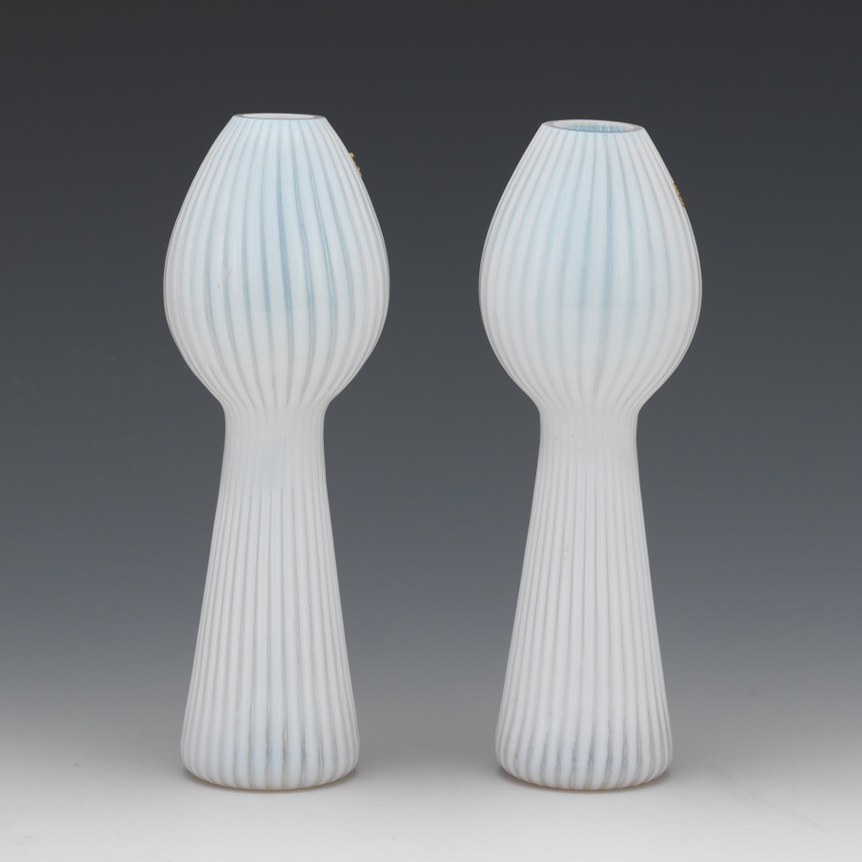 Pukeberg Sweden Pair of Glass Vases, ca. Middle 20th Century - Image 2 of 6