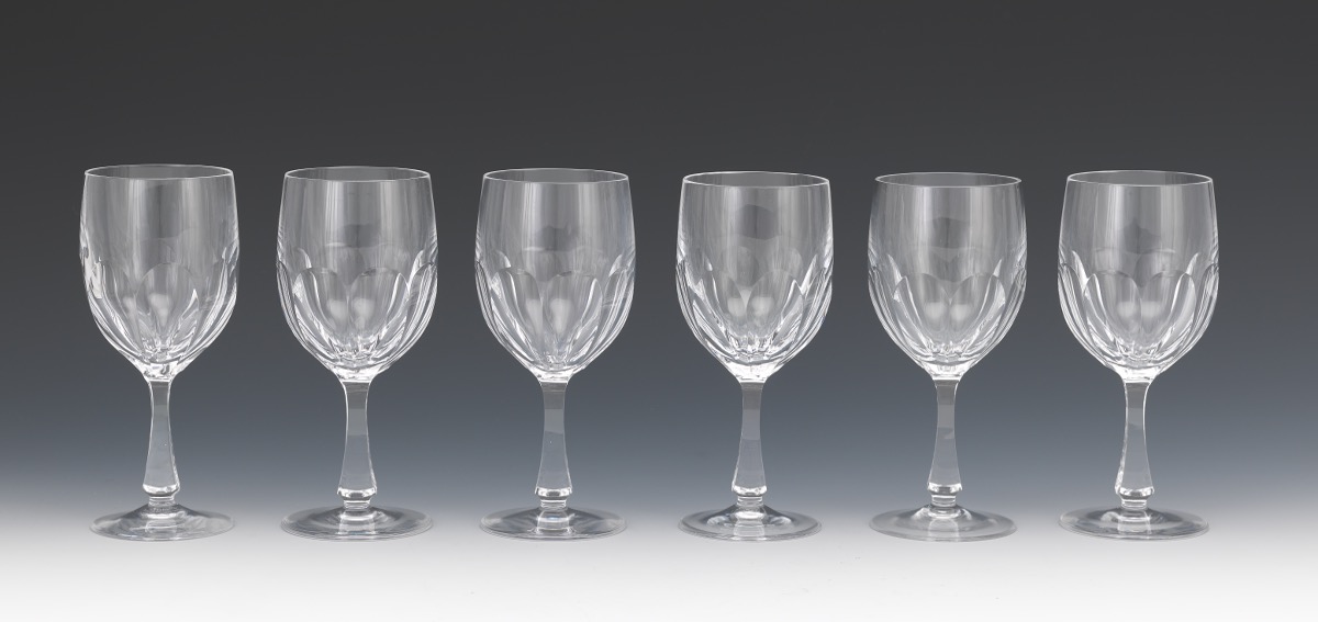 Twelve Josair Crystal Red Wine Glasses, "Blanka" Pattern, ca. 1964-88 - Image 2 of 13