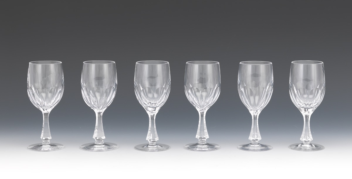 Twelve Josair Wine Glasses, "Blanka" Pattern, ca. 1964-88 - Image 5 of 13