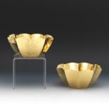 Pair of Tiffany & Co. Gold Washed Scalloped Bowls