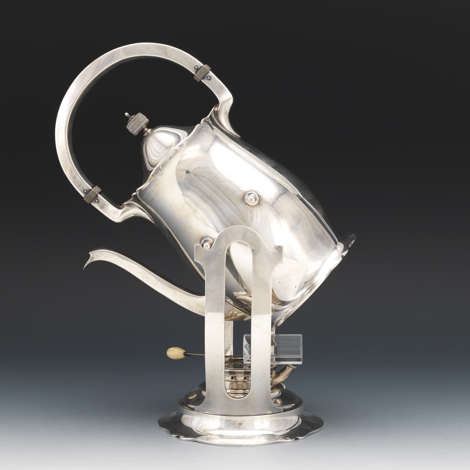 Richard Wallace and Sons Sterling Silver Coffee Pot on Stand with Gorham Burner - Image 4 of 9