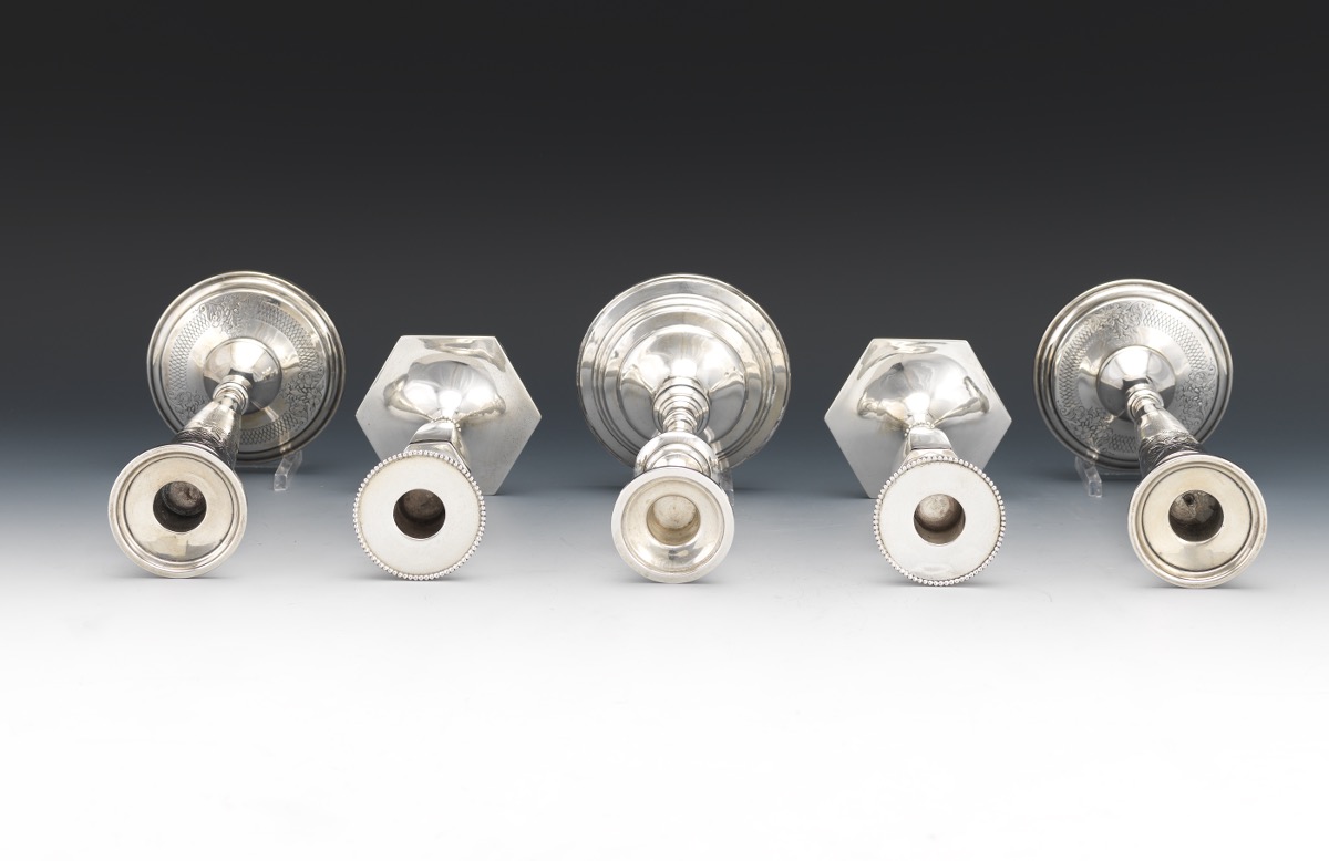 Five Sterling Silver Candleholders Including Pair of George A. Henckel & Co. for The Hardy & Hayes - Image 5 of 6