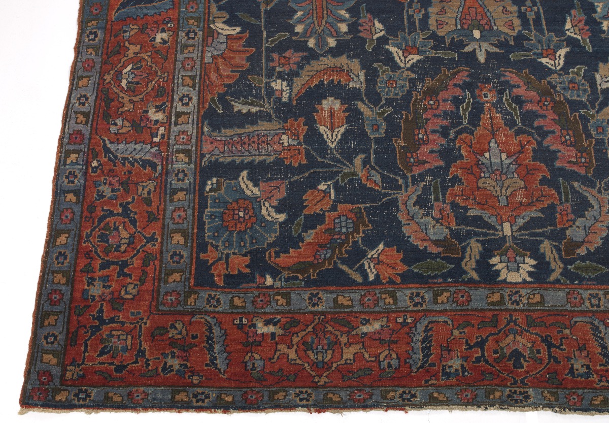 Antique Persian Royal Blue Heriz Carpet - Image 3 of 3