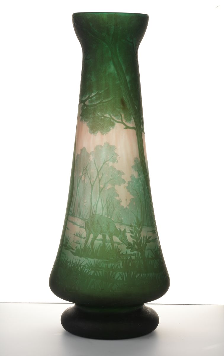Gauthier Cameo Glass Scenic Vase - Image 8 of 11