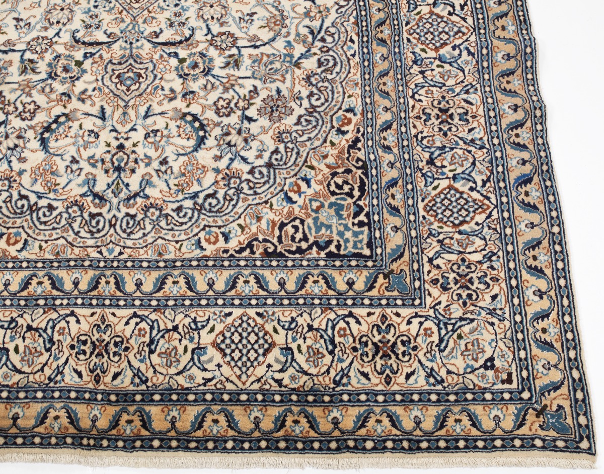 Fine Nain Silk and Wool Carpet - Image 2 of 3