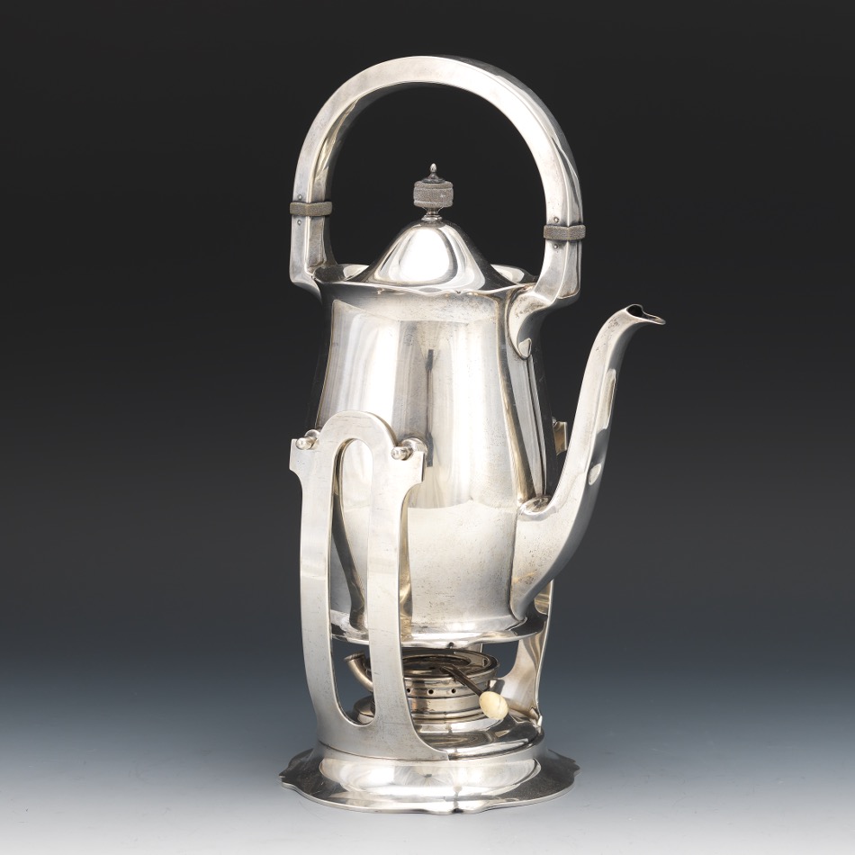 Richard Wallace and Sons Sterling Silver Coffee Pot on Stand with Gorham Burner - Image 6 of 9