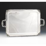 American Baroque Style Oversized Sterling Silver Tray