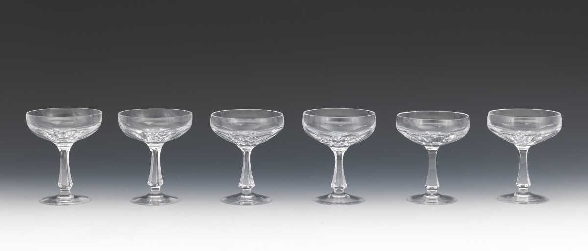 Twelve Josair Champagne/Tall Sherbet Glasses, "Blanka" Pattern, ca. 1964-88 - Image 4 of 13