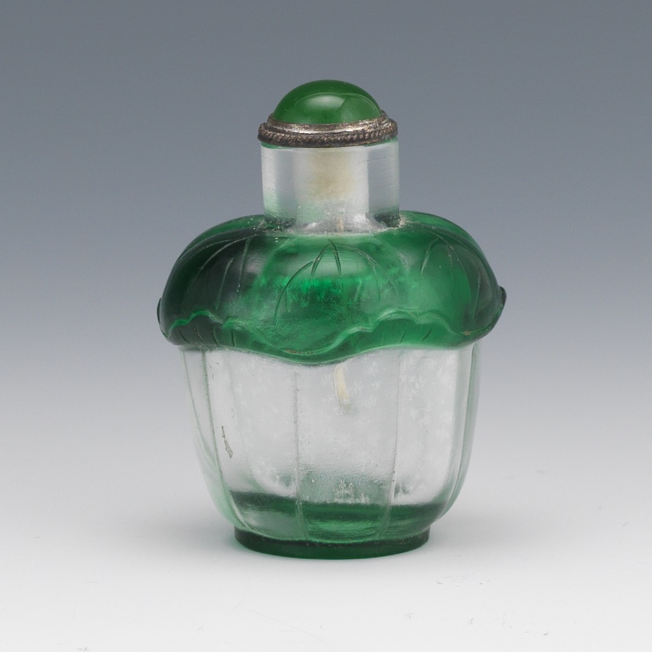 Peking Green to Clear Glass Snuff Bottle - Image 2 of 3