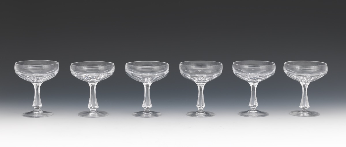 Twelve Josair Champagne/Tall Sherbet Glasses, "Blanka" Pattern, ca. 1964-88 - Image 11 of 13