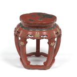 Chinese Cinnabar Lacquer Carved Wood Stand