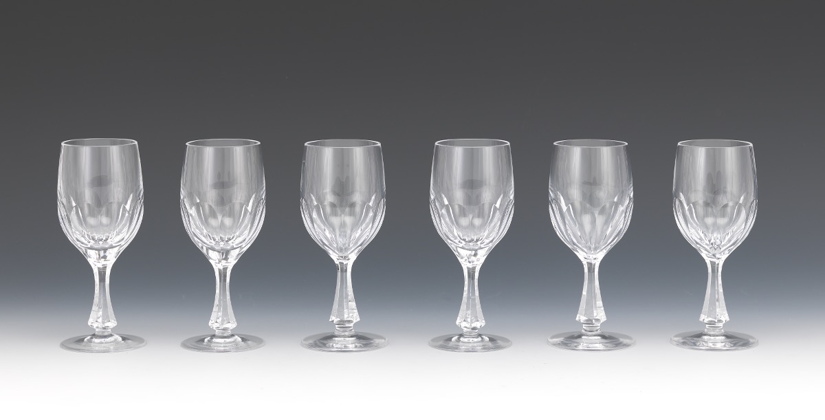 Twelve Josair Wine Glasses, "Blanka" Pattern, ca. 1964-88 - Image 10 of 13