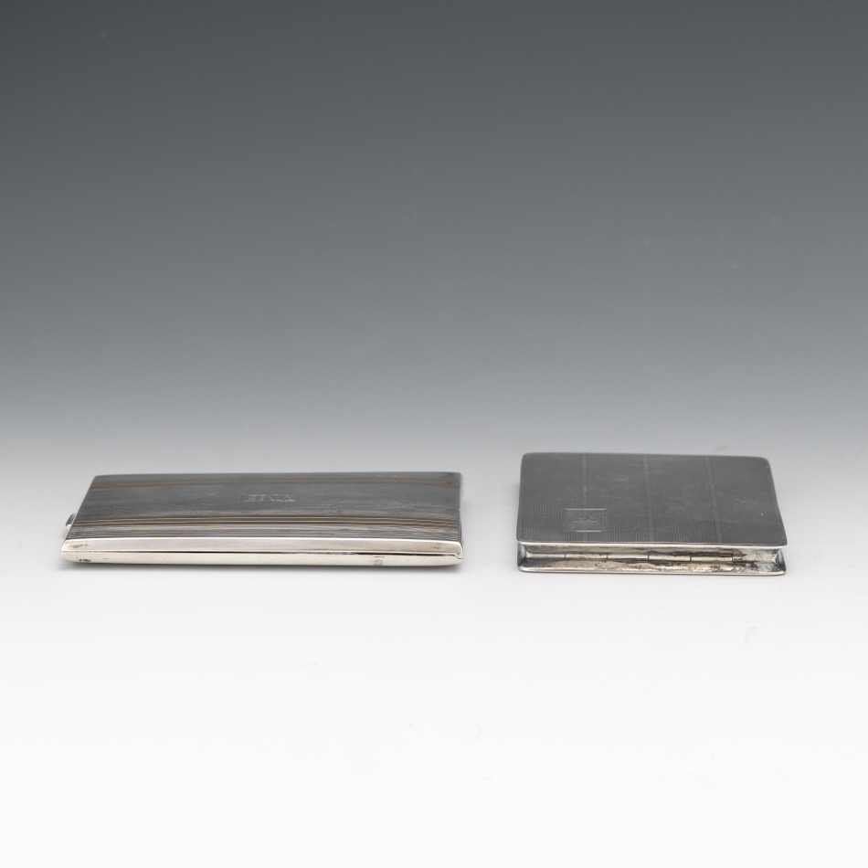 Two Art Deco Sterling Silver and Two-Tone Gold Cigarette Cases - Image 6 of 8