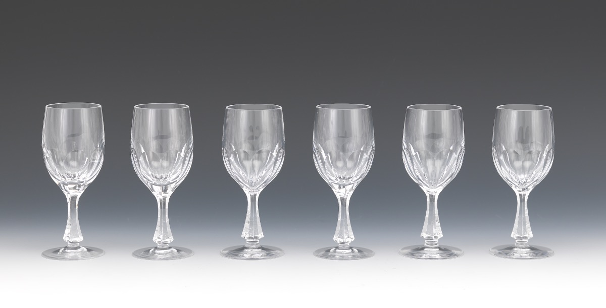 Twelve Josair Wine Glasses, "Blanka" Pattern, ca. 1964-88 - Image 8 of 13