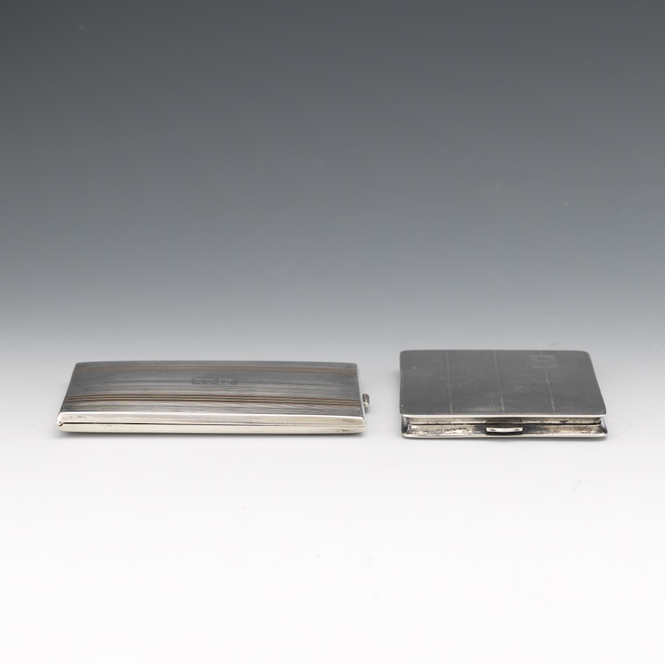 Two Art Deco Sterling Silver and Two-Tone Gold Cigarette Cases - Image 5 of 8