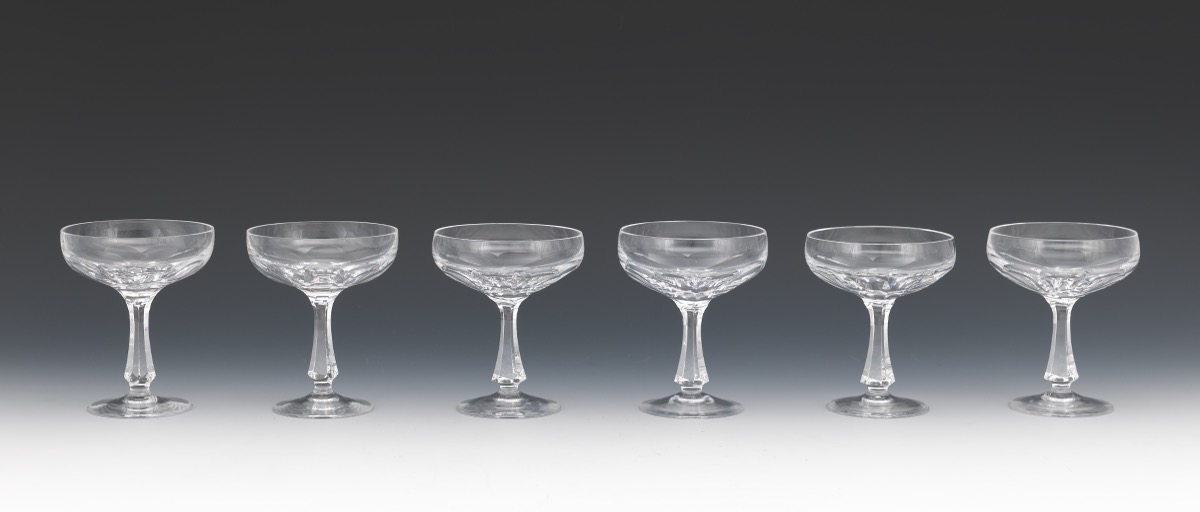 Twelve Josair Champagne/Tall Sherbet Glasses, "Blanka" Pattern, ca. 1964-88 - Image 3 of 13