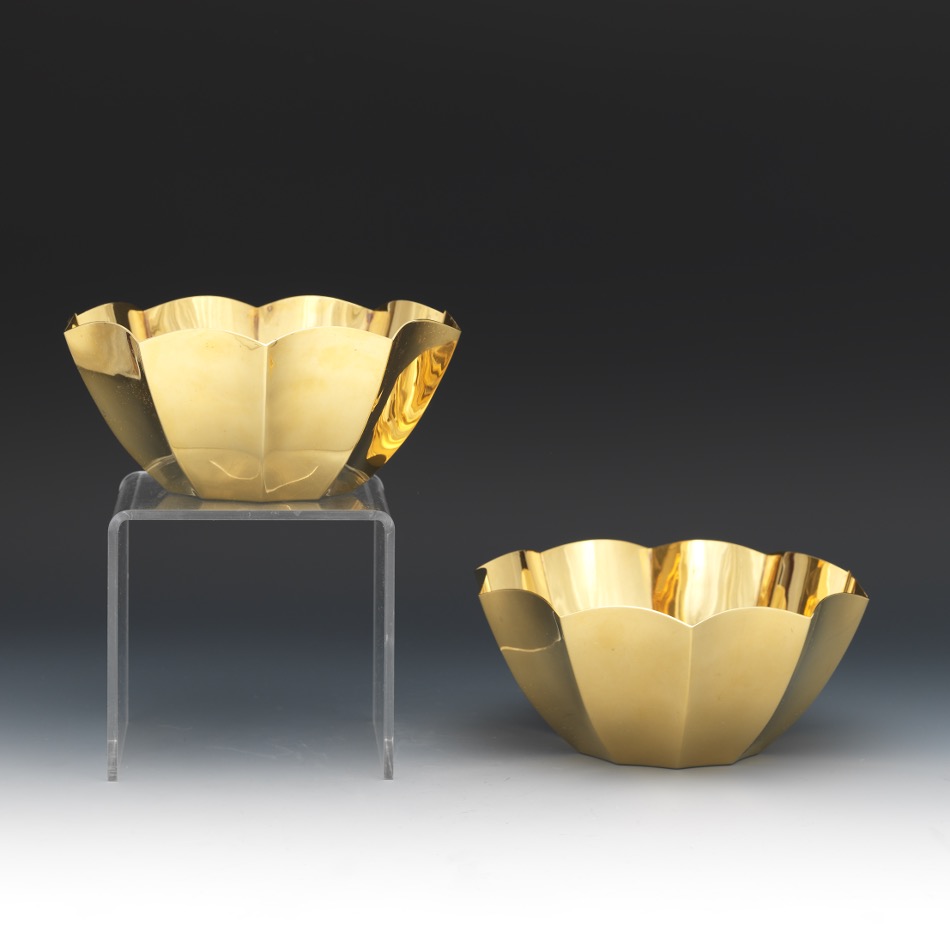 Pair of Tiffany & Co. Gold Washed Scalloped Bowls - Image 4 of 7