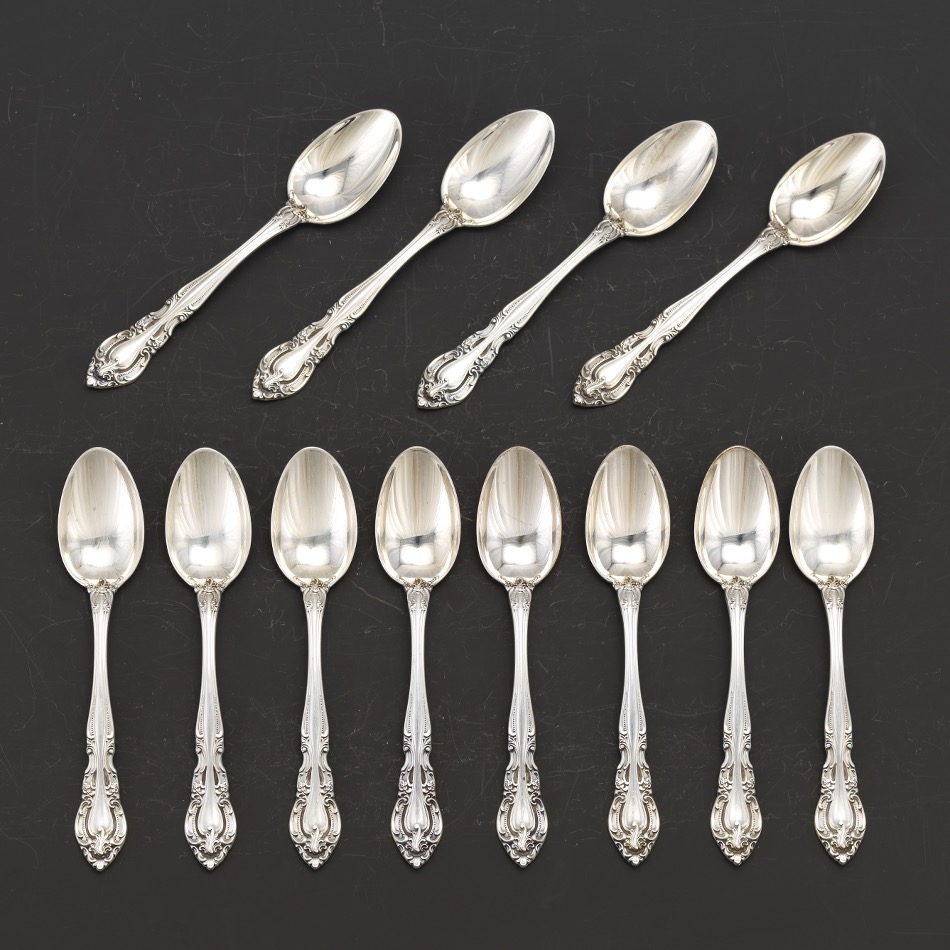 Alvin Sterling Silver Tableware Service for Twelve, "Vivaldi" Pattern - Image 8 of 10