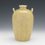 Chinese Porcelain Double Handle Dragon Vase