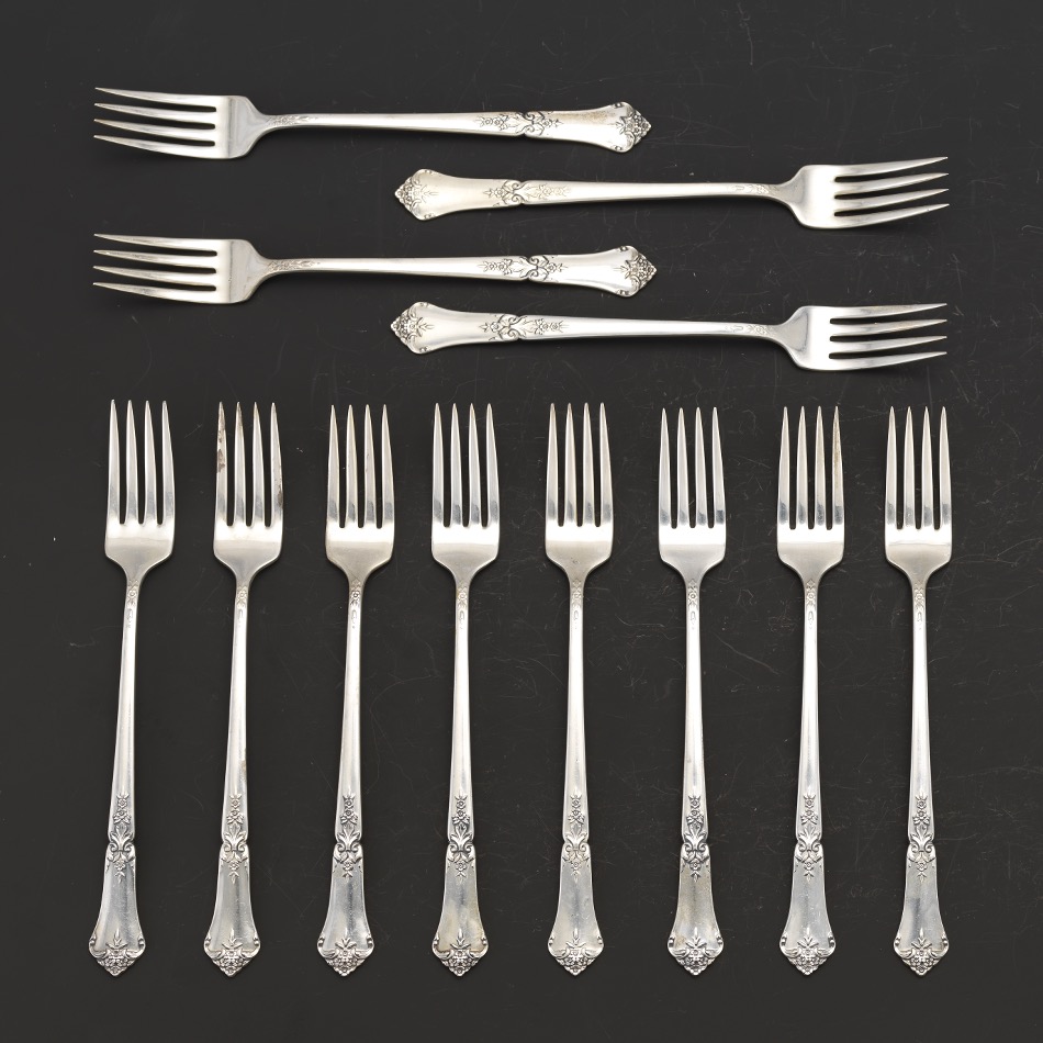 State House Sterling Silver Tableware Service for Twelve, "Stately" Pattern, ca. Middle 20th Century - Image 4 of 9