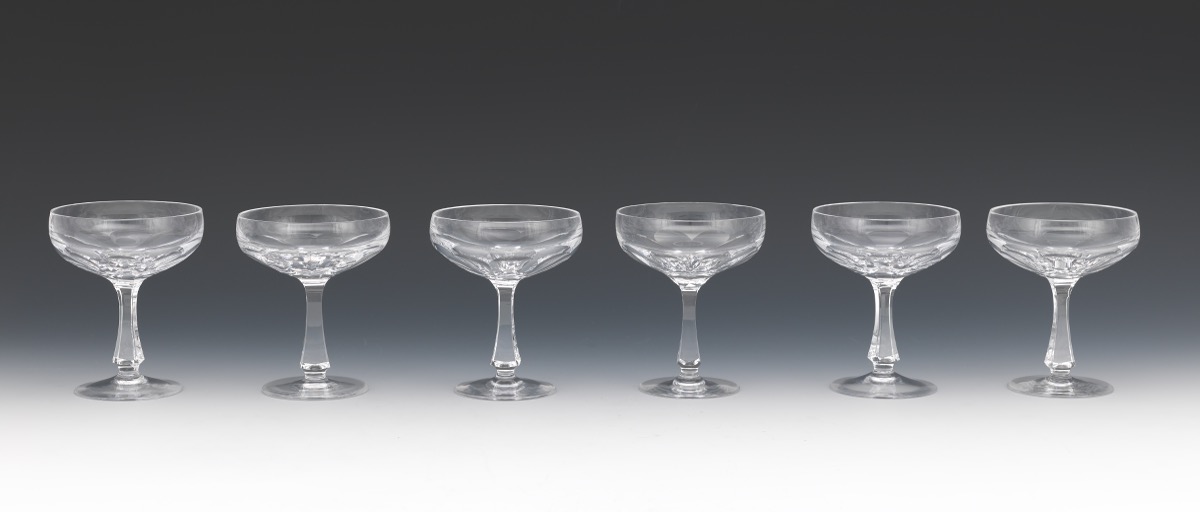 Twelve Josair Champagne/Tall Sherbet Glasses, "Blanka" Pattern, ca. 1964-88 - Image 10 of 13