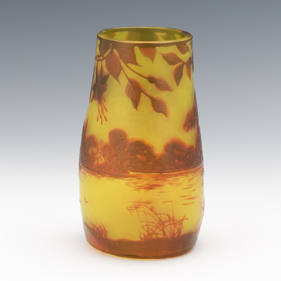 J. Michel Paris, Cameo Cut Glass Vase - Image 3 of 9