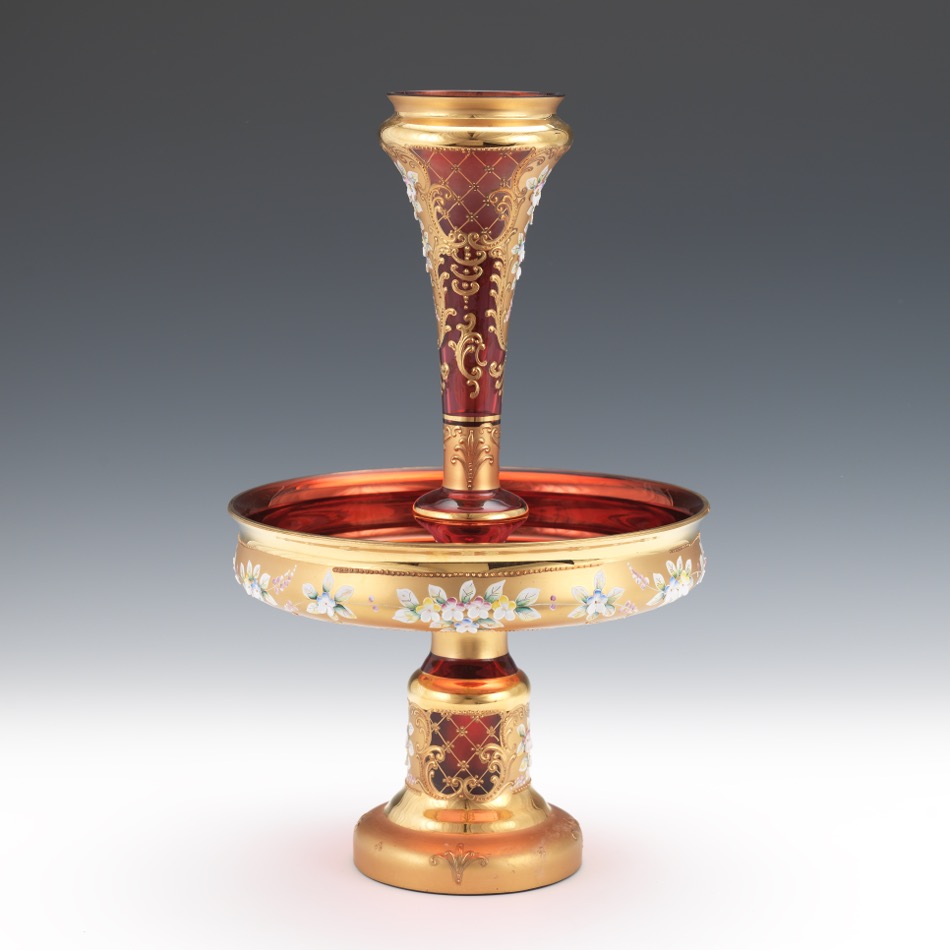 Bohemian Glass Epergne - Image 4 of 7