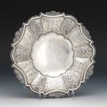Italian 800 Silver Repousse Footed Dish
