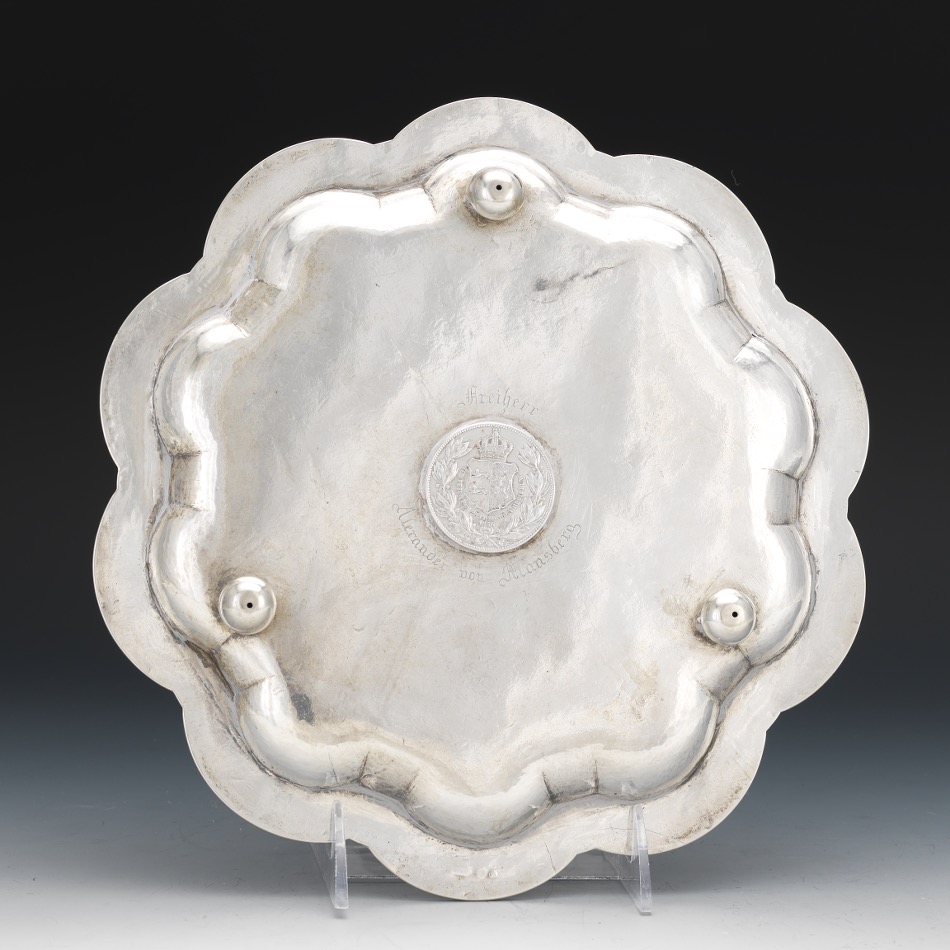 German Commemorative 750 Silver Salver, ca. 1856 - Image 7 of 7