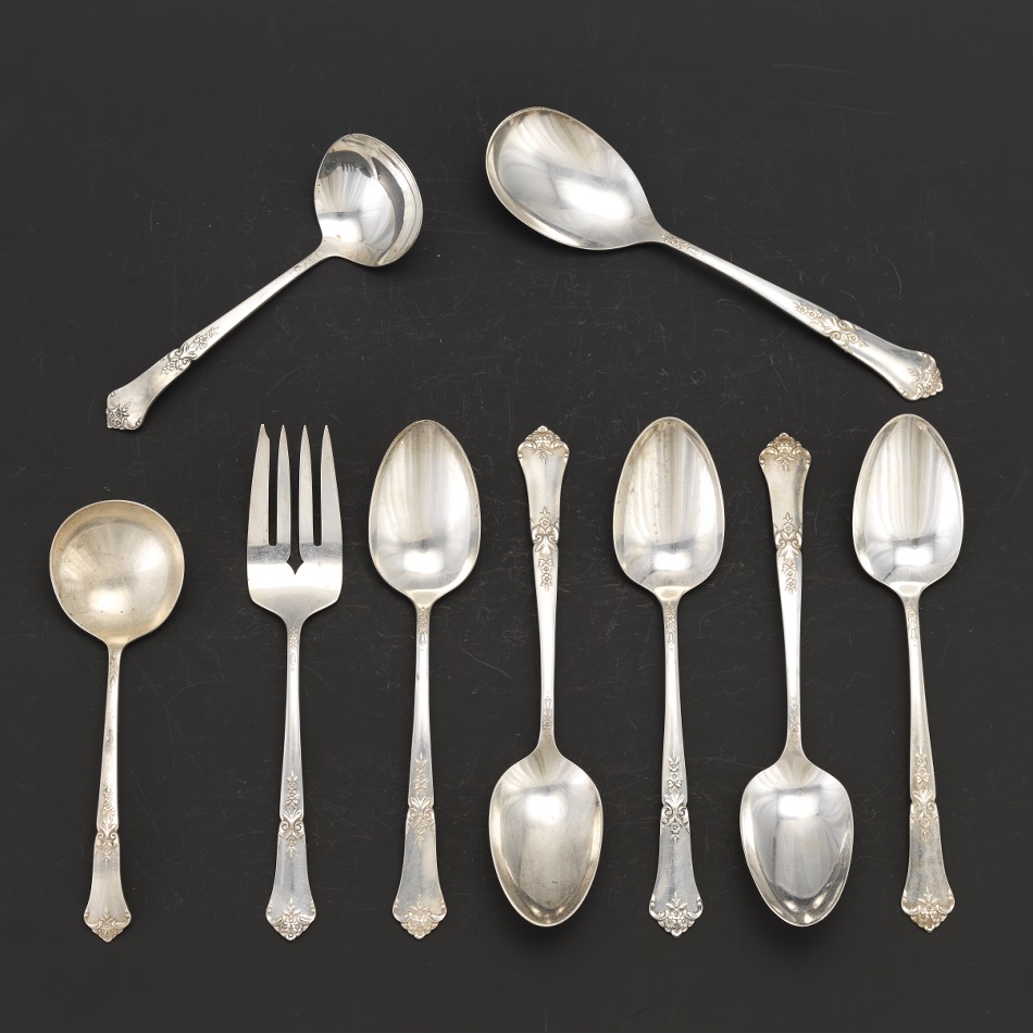 State House Sterling Silver Tableware Service for Twelve, "Stately" Pattern, ca. Middle 20th Century - Image 8 of 9