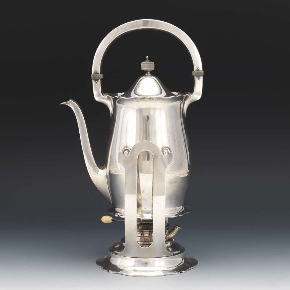 Richard Wallace and Sons Sterling Silver Coffee Pot on Stand with Gorham Burner - Image 3 of 9