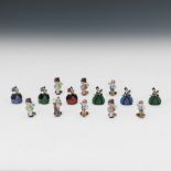 Fourteen Figural Enameled Place Card Holders