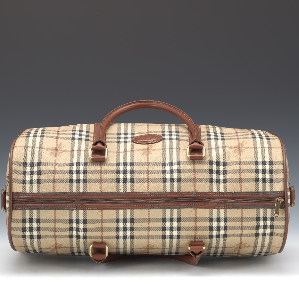 Burberry Coated Canvas Haymarket Check Carry On Travel Bag - Image 6 of 9