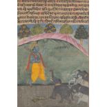 Indian Manuscript Painting of the Liberation of Gajendra