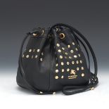 Burberry Blue Label Black Leather Bucket Bag