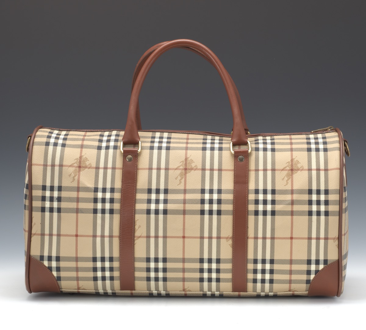 Burberry Coated Canvas Haymarket Check Carry On Travel Bag - Image 4 of 9