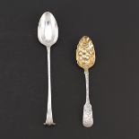 George II Sterling Silver Large Serving Spoon by Thomas Chawner, "Onslow" Pattern, London, dated 17