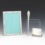 Tiffany & Co. Sterling Picture Frame, Sheffield English Sterling Silver Letter Opener and Four Indi