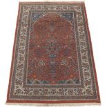 Fine Indo Persian Tabriz Vase and Flowers Design Carpet