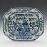 Chinese Export Blue and White Canton Porcelain Platter