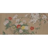 Silk Scroll Floral Painting