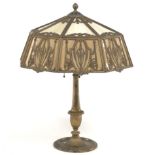 Bradley & Hubbard Bronze and Glass Lamp