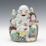 Chinese Porcelain Laughing Buddha with Hundred Boys