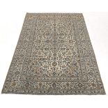 Semi Antique Sined Kashan Ivory Carpet